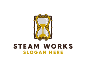 Steampunk - Steampunk Sand Hourglass logo design