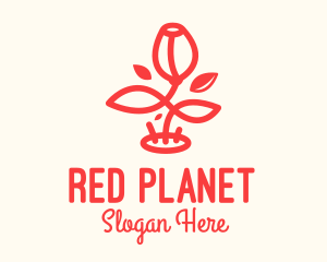 Red Rose Lampshade logo design