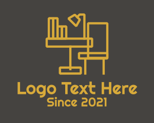 Furniture Store - Minimalist Study Desk logo design