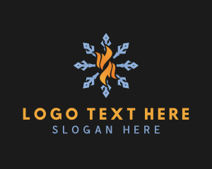 Warm - Flame Snowflake Energy logo design
