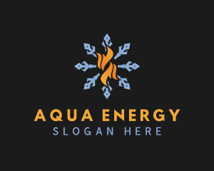 Flame Snowflake Energy logo design