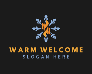 Flame Snowflake Energy logo design