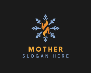 Hot - Flame Snowflake Energy logo design