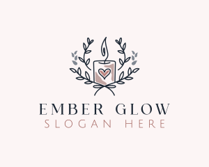 Ember - Candle Wreath Wellness logo design