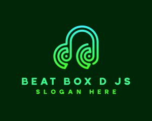 Dj - DJ Headset Media logo design