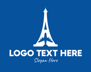 Travel Agent - White French Aircraft logo design
