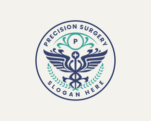 Caduceus Health Hospital logo design