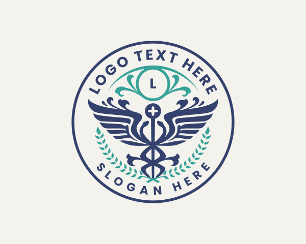 Wings - Caduceus Health Hospital logo design