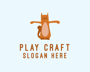 Playful Cat Kitten Feline logo design