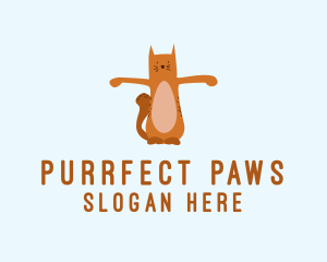 Playful Cat Kitten Feline logo design