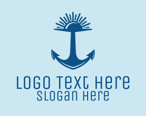 Sea - Sunset Bay Anchor logo design