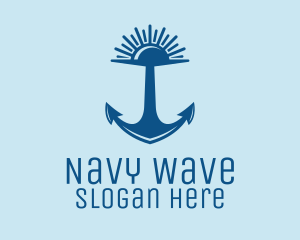 Navy - Sunset Bay Anchor logo design