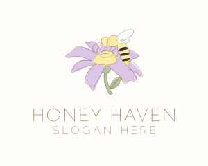 Beekeeping - Flower Hornet Bee logo design