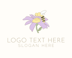 Beekeeping - Flower Hornet Bee logo design