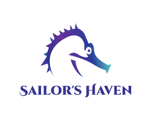 Blue Seahorse Head logo design