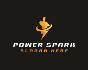 Human Lightning Electrician logo design