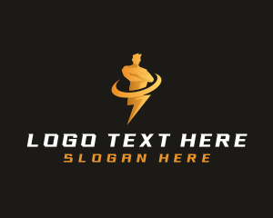 Flash - Human Lightning Electrician logo design