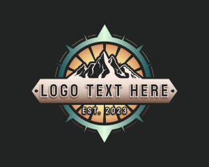 Hiking - Mountain Hiking Compass logo design