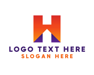 Negative Space - Real Estate Letter H logo design
