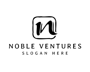 Handwritten Startup Letter N logo design