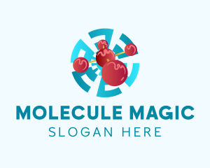 Molecule - Red Molecule Science logo design