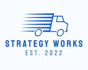 Fast Logistics Truck Van logo design