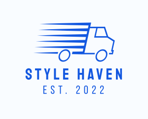 Fast Logistics Truck Van logo design