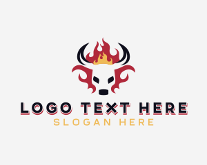Flaming - Fire Beef Barbecue logo design