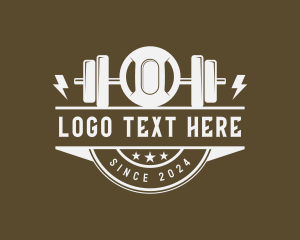 Muscle - Weightlifting Barbell Gym logo design