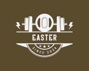 Weightlifting Barbell Gym logo design