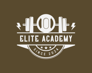 Gym Equipment - Weightlifting Barbell Gym logo design