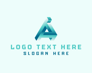 3d - Creative Studio Letter A logo design