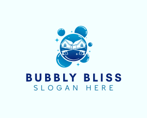 Home Cleaning Bubble logo design