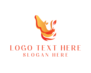 Flaming - Fire Horse Heating logo design