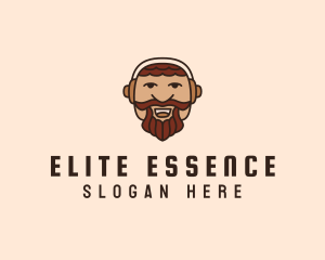 Man Beard Headphones Logo