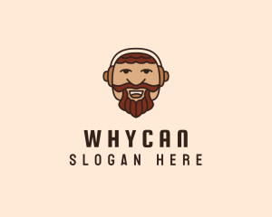 Man Beard Headphones Logo