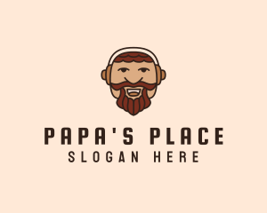 Dad - Man Beard Headphones logo design