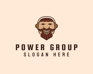 Man - Man Beard Headphones logo design