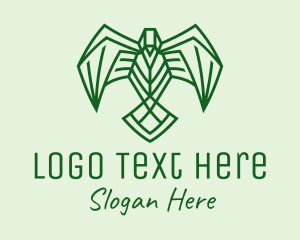 Geometric - Green Swift Bird logo design