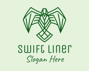 Green Swift Bird  logo design