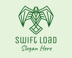 Green Swift Bird  logo design