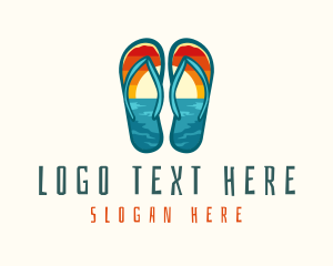 Summer - Summer Beach Slippers logo design