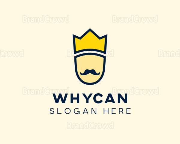 Hipster Mustache King Logo