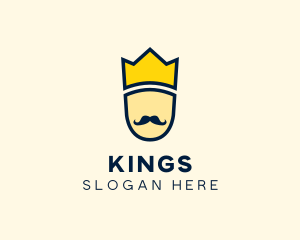 Hipster Mustache King logo design