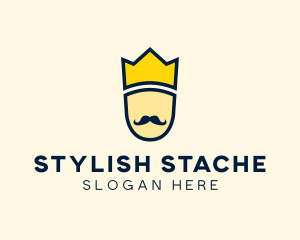 Hipster Mustache King logo design