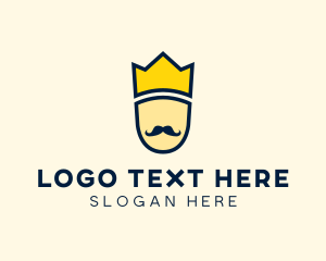 Hipster Mustache King Logo