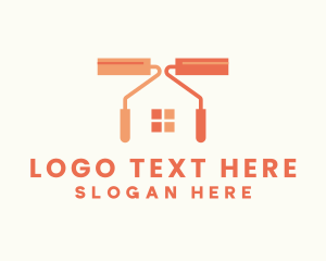 Orange - Paint Roller Home logo design