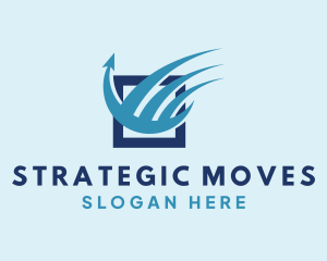 Blue Freight Arrow Wings logo design