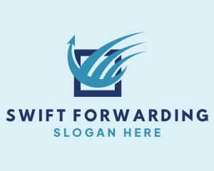 Blue Freight Arrow Wings logo design