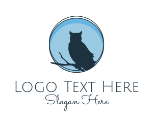 Veterinarian - Evening Birdwatch Owl logo design